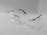 Коригувальні окуляри для зору жіночі трикутні безправні Золотистий, +1.0