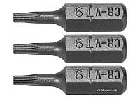 Насадка викруткова STHOR : TORX T9 x 25 мм, HEX 1/4", Cr-V, 3 шт (DW)