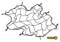 Сітка-органайзер до багажника авто VOREL з 8 гаками, поліпропілен, 90 х 90 см [50]