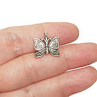 Набір 2 шт Підвіски Кулони 16 мм Метелики, Метал, Колір Срібло, Фурнітура для Прикрас, Біжутерії, Браслетів, фото 3