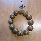 Чотки браслет із дерева Венге 20 мм. 12 бусин, фото 4