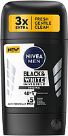 Дезодорант NIVEA MEN стик 50 мл Невидимий на чорному та білому