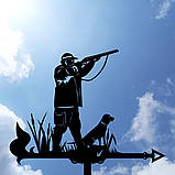 Флюгер Мисливець, флюгер на дах з металу 2 мм., фото 10