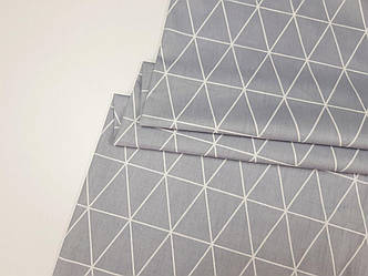Бавовняна тканина (сатин) геометрія на сірому (КИТАЙ) ОТРИМ (0,95*1,6 м)