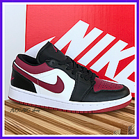 Кроссовки женские Nike Jordan Retro 1 Low / Найк Джордан ретро 1 низкие черные белые красные