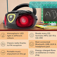 Бумбокс з квітингузкою Б/У Auna Roadie Boombox CD USB MP3 радіо AM/FM Bluetooth 2.1, Німеччина, фото 3