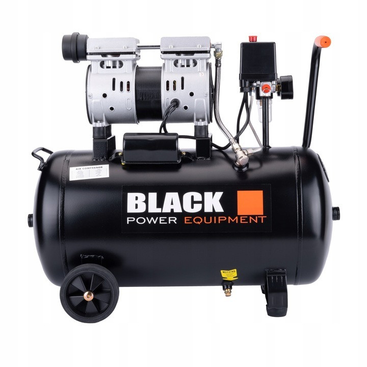 Безмасляний компресор для гаража Black 12860 24л 8 бар поршневий компресор для фарбування безоливний