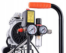 Безмасляний компресор для гаража Black 12860 24л 8 бар поршневий компресор для фарбування безоливний, фото 4