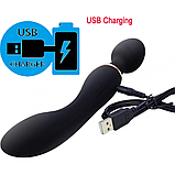 Двосторонній вібратор силіконовий, Вібратор мікрофон, перезаряджуваний, Універсальний вібромасажер, Інтимні гол, фото 2