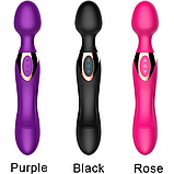 Двосторонній вібратор силіконовий, Вібратор мікрофон, перезаряджуваний, Універсальний вібромасажер, Інтимні гол, фото 4