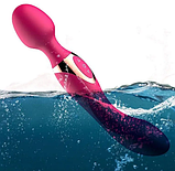 Двосторонній вібратор силіконовий, Вібратор мікрофон, перезаряджуваний, Універсальний вібромасажер, Інтимні гол, фото 5