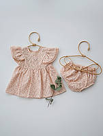 Платье и блумеры для новорожденной девочки Little Angel 56, 62, 68, 74, 80 62