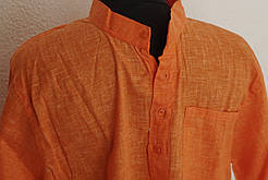 Довга чоловіча курта (сорочка) жовтогаряча розмір 40 індія