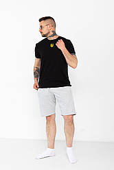 Футболка Патріотична з " ТРИЗУБОМ " ( Вишитий ) Чорна