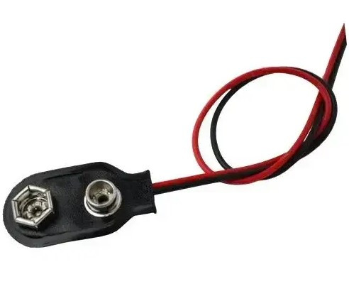 ?ніздо під крону 9V з кабелем, пластик
