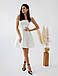 Романтичне коктейльне плаття на широких бретелях, молочно-біле, айворі, фото 3