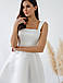 Романтичне коктейльне плаття на широких бретелях, молочно-біле, айворі, фото 2