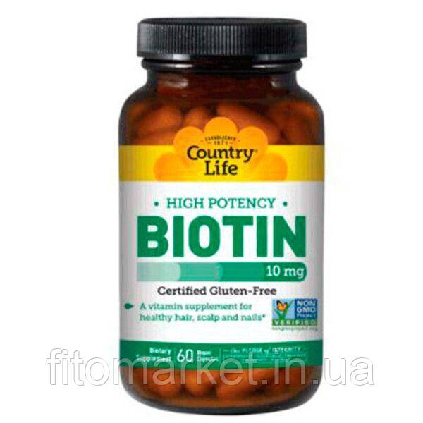 Вітаміни групи В (Biotin) 10 мг 60 капсул ТМ Кантрі Лайф / Country Life