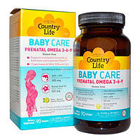Вітаміни та мінерали при вагітності Пренатал Омега 3-6-9 90 капсул ТМ Кантрі Лайф / Country Life