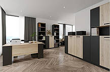 Шафа Офіс Нью SZF2D 2240х800х570мм антрацит + дуб сонома Гербор, фото 5