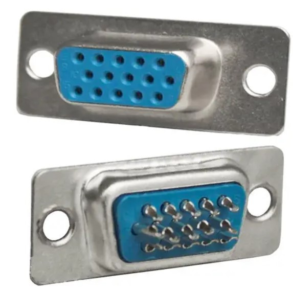 Гніздо DB-15pin (3-х рядне) монтажне, під пайку