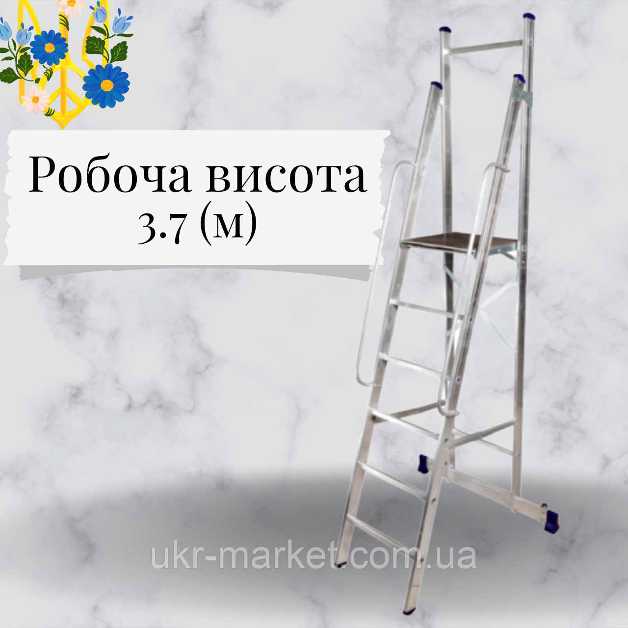 Драбина з поручнями професійна на 6 ступенів