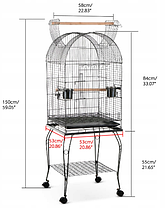 Клітка для папуг птахів MatMay 150х58х58см, фото 2
