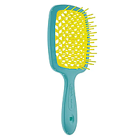 Гребінець для волосся бірюзовий з жовтим Janeke Superbrush 86SP226 TSE, фото 3