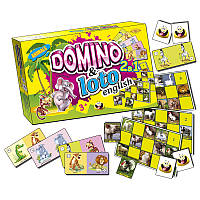 Дитяча розвиваюча настільна гра smile "Доміно + Лото. Звірі" MKC0219 англ. мовою