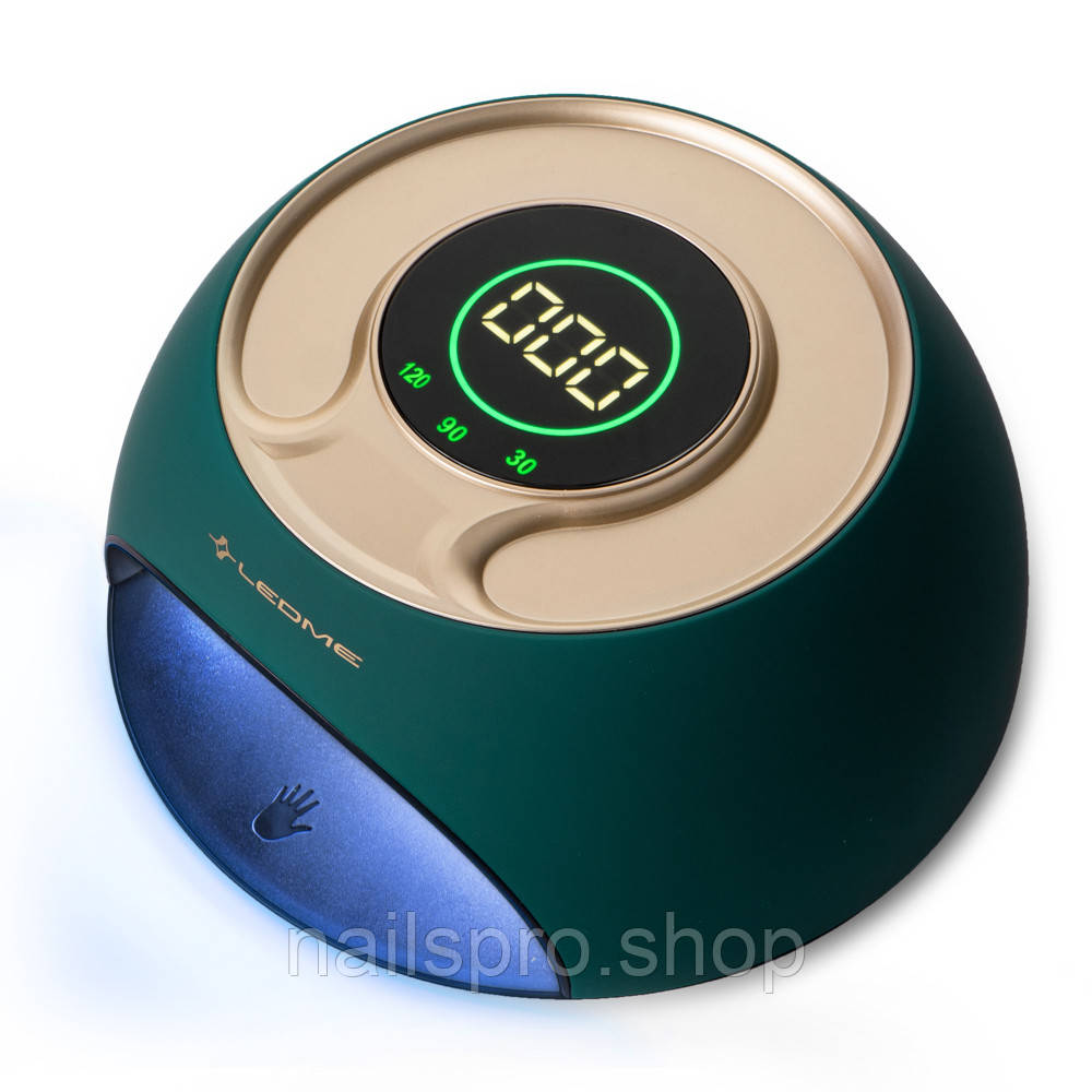 Лампа LED+UV для манікюру 120 Вт LEDME ONE, Зелена / Професійна лампа для полімеризації гелю