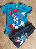 Детский летний костюм для мальчика "Sonic" от 2 до 3 лет. Турция.