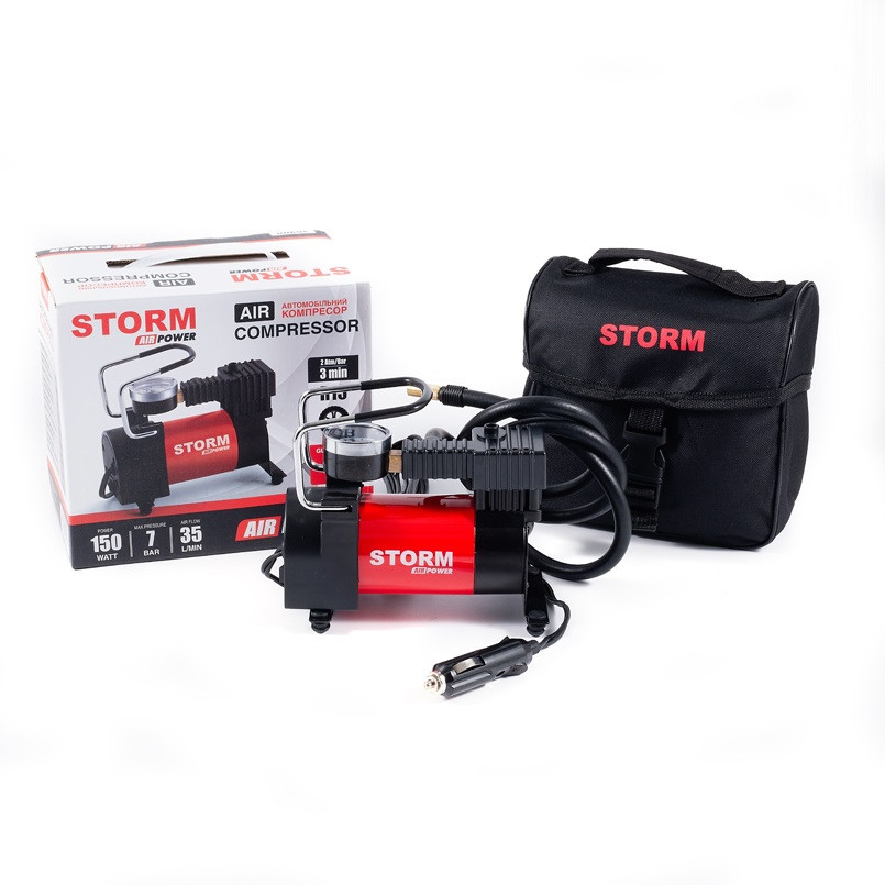 Компрессор автомобильный STORM Air Power 12 В, 7 Атм, 35 л/мин, 150 Вт (20200)