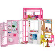 Портативний будиночок для ляльок Barbie Барбі 2-поверховий HCD47