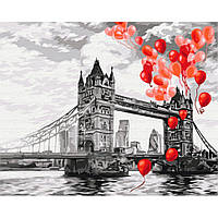 Картина за номерами smile "Повітряні кульки над Тауерським мостом" Brushme BS51704 40х50 см