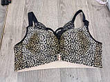 Бюстгальтер 85С леопардовий із метеликом без кісточок застібкою спереду, фото 6