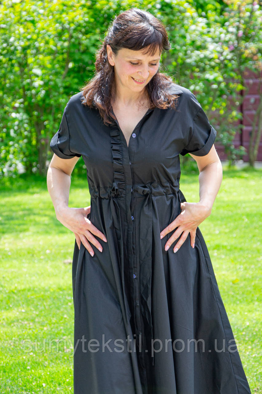 Женское платье коллекции 2023 с круглым вырезом и короткими рукавами, изготовленное из мягкой ткани с - фото 10 - id-p1629302096