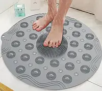 Силіконовий масажний килимок для ніг на присосках Massage Foot Pad, круглий Рожевий