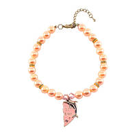 Ожерелье Счастливый дельфин розовый жемчугстразы 30см 30см
