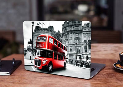Наклейка на ноутбуки вінілова 15.6"-13.3" London bus Матова, стікери та наклейки на ноутбук