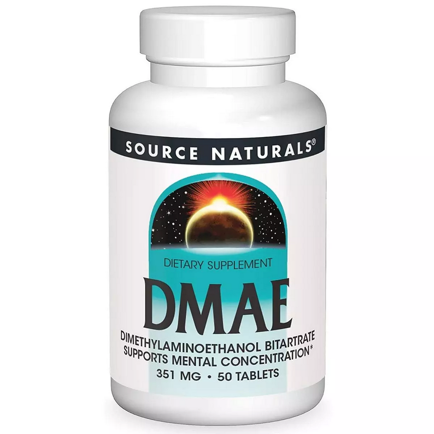 Диметиламіноетанол, 130 мг, DMAE (ДМАЕ), Source Naturals, 50 таблеток