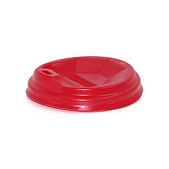 Кришка для паперових одноразових стаканів червона пластикова Ø70мм (175мл) 50шт/уп (1ящ/60уп/3000шт)