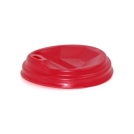 Кришка для паперових одноразових стаканів червона пластикова Ø70мм (175мл) 50шт/уп (1ящ/60уп/3000шт), фото 1