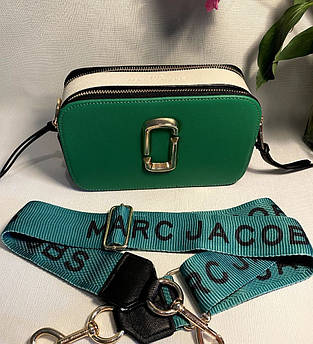 Жіноча сумка Marc Jacobs, тканинний ремінь, зелена, 21*13*8 см, 931399