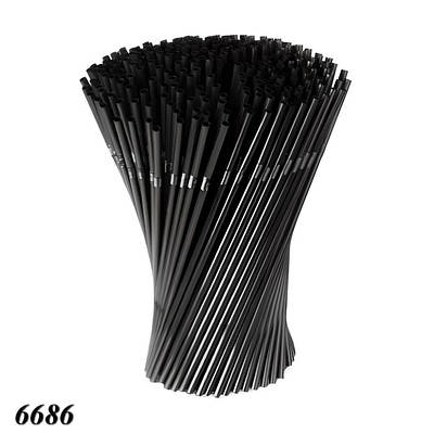 Соломка з вигином d4.8 210 мм 200 шт чорна