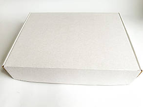 Самозбірна коробка  з крафт-картону 350*250*70мм біла ОПТОМ