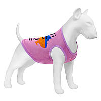 Майка для собак WAUDOG Clothes малюнок "Дім", сітка, L, B 42-45 см, C 28-31 см рожевий