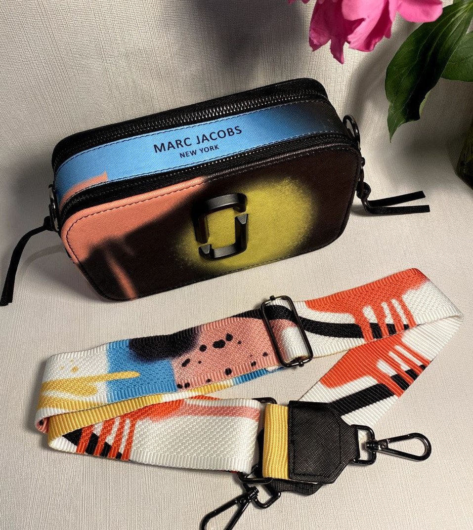 Жіноча сумка Marc Jacobs, тканинний ремінь, кольорова, 21*13*8 см, 931401