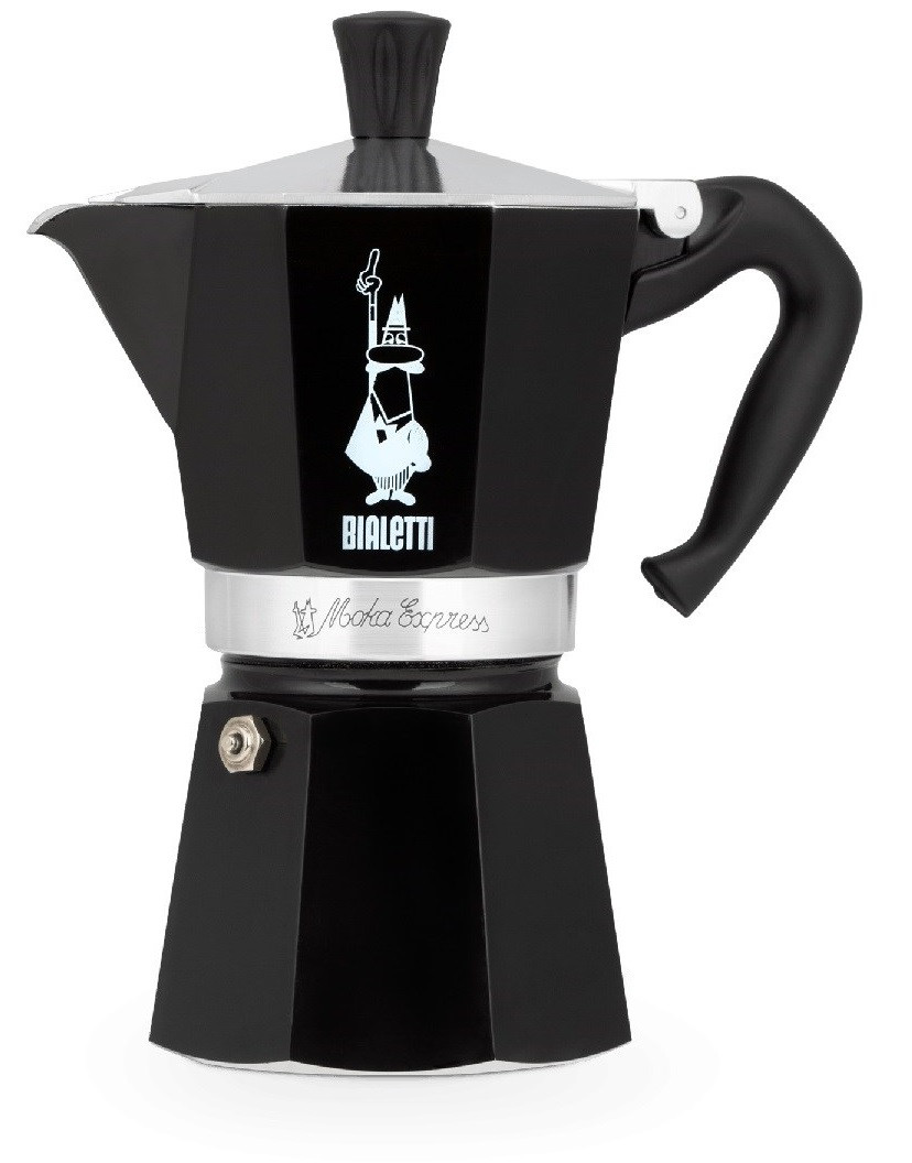 Гейзерна кавоварка Bialetti Moka Express 270 мл. 6 чашок Чорна, фото 1