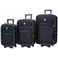 Набор дорожных чемоданов 3 штуки Bonro Style черный цвет