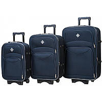 Набор дорожных чемоданов 3 штуки Bonro Style синий цвет
